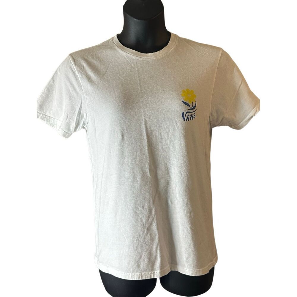 Vans Men's White Off The Wall Flower Daze Slim Fit Short Sleeve T-Shirt Medium